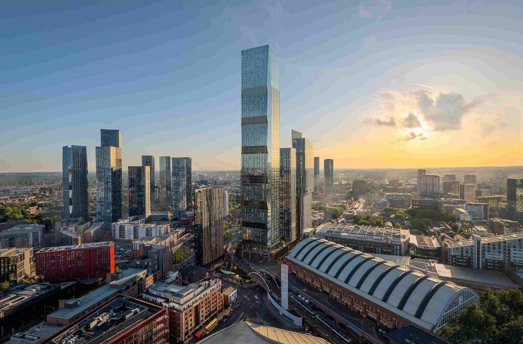 Founders of Nobu Hospitality join Salboy on site at the groundbreaking ceremony for future Nobu Residences, Hotel, and Restaurant Manchester